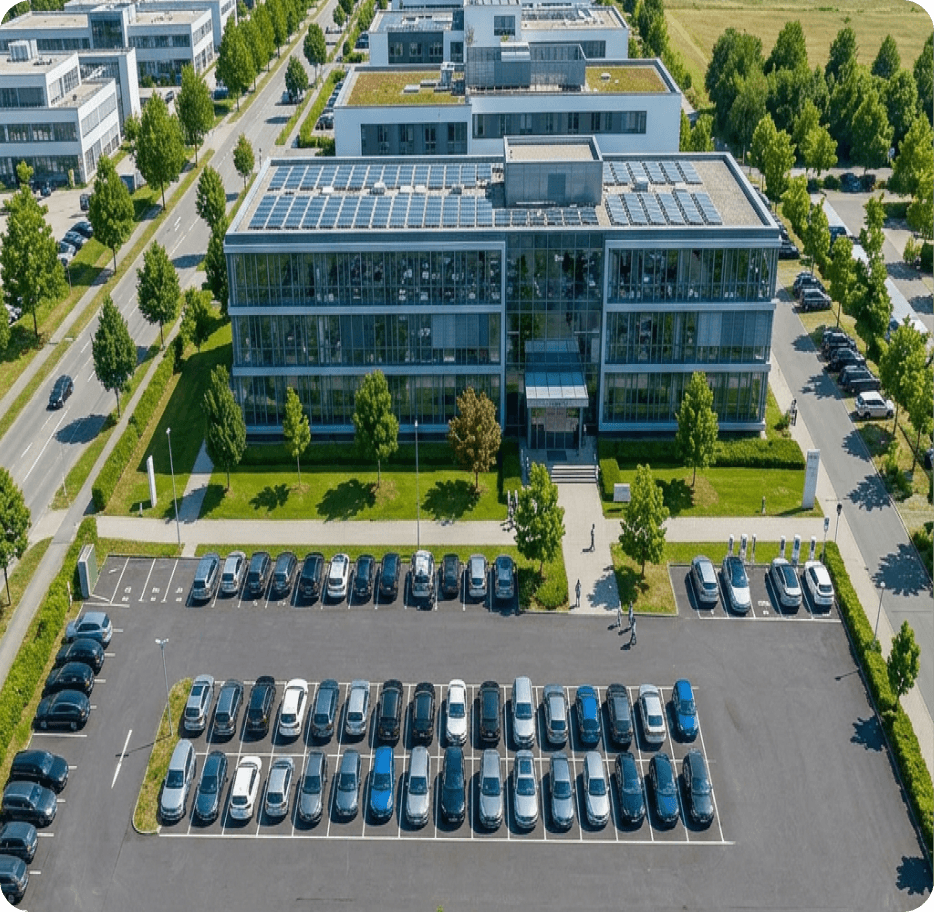 Aerial view of office complex